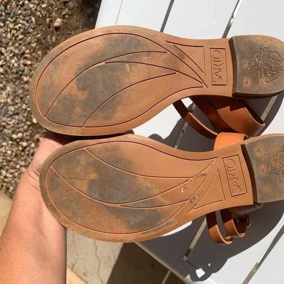 Sarto brown leather sandals size 9.5 M - Picture 11 of 13